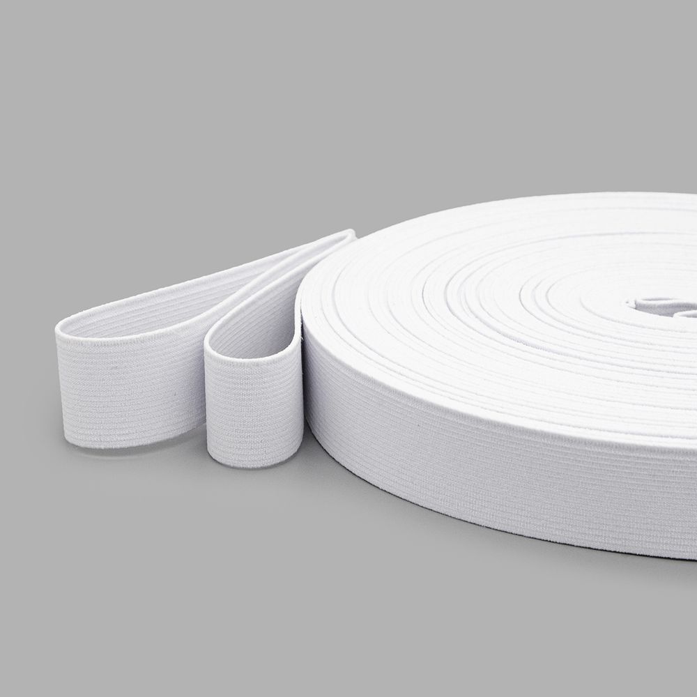 Резинка башмачная 25.0 мм / 25 метров, вязаная, белый