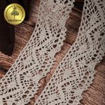 Кружево вязаное (тесьма) 45 мм / 10 метров, цв.22 серый лен, Kruzhevo