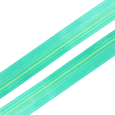Лента атласная с рисунком 15.0 мм / 3 метра, Горизонталь (зеленый), Globus