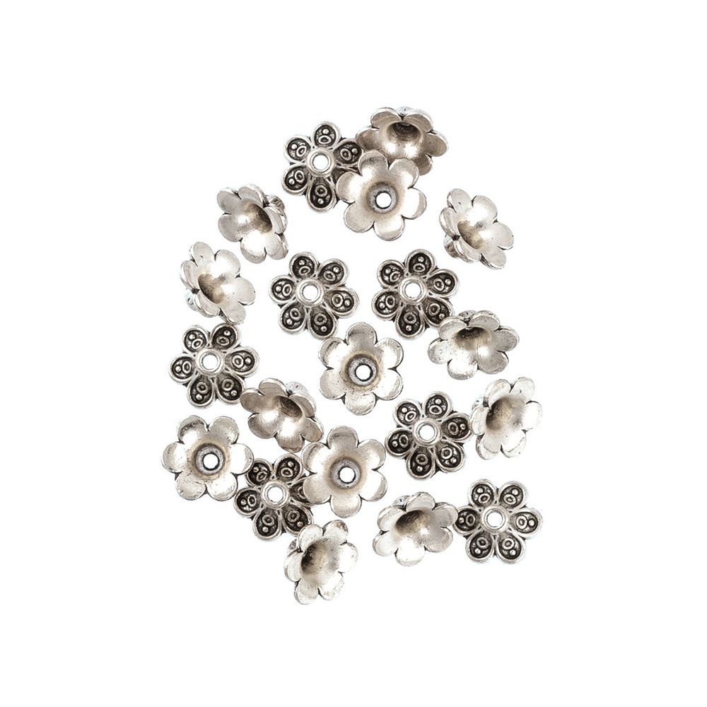 Розетки для бус 8 мм, 20 шт, 01 под античное серебро, Zlatka MFR-10