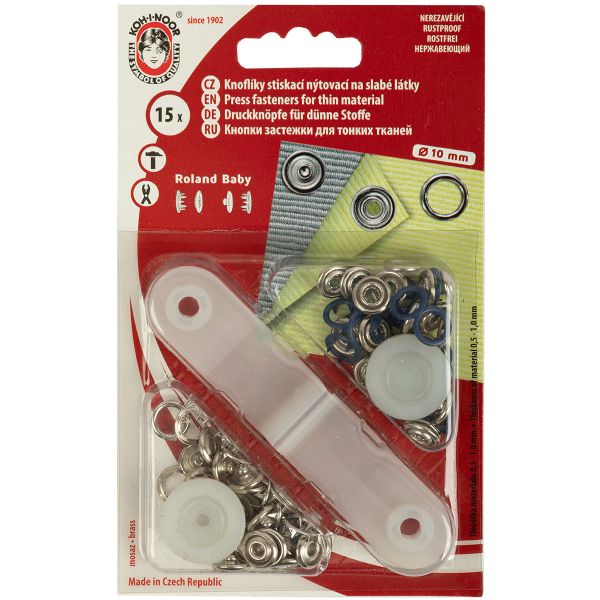 Кнопка рубашечная (джерси) открытая ⌀9.7 мм, 15 шт, 981 синий, (1213-030 №2), KOH-I-NOOR BABY