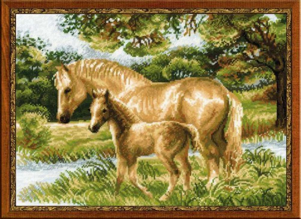 Риолис, Лошадь с жеребенком 40х30 см