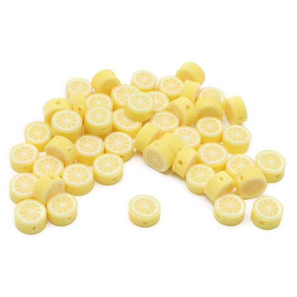 Бусины полимерная глина набор Лимон, 50 (±3)шт/упак, Astra&Craft