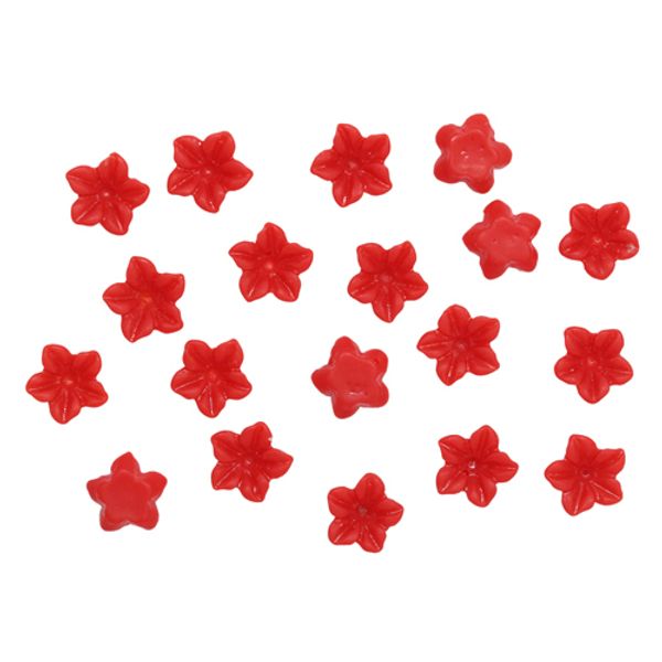 Цветочки для скрапбукинга, 6 мм, 20 шт в упак, красный
