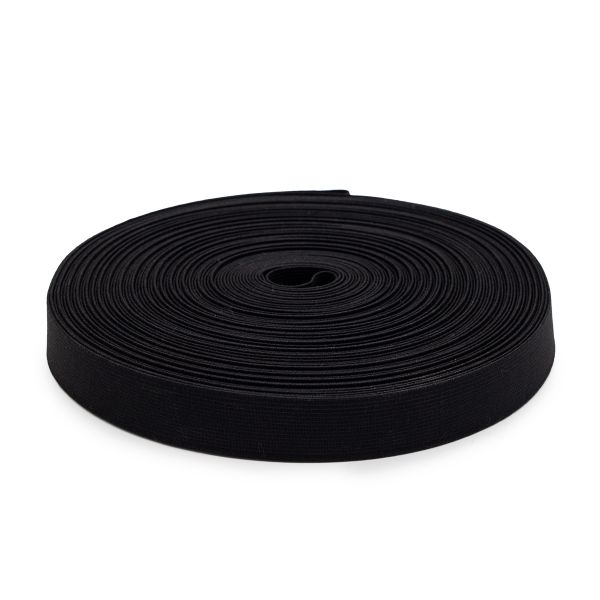 Резинка башмачная 25.0 мм / 25 метров, вязаная, черный