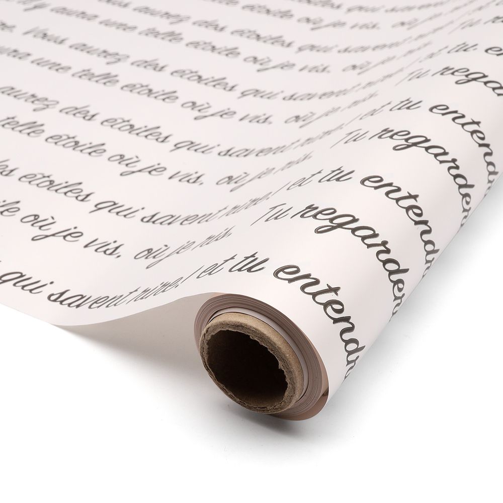 Матовая пленка 2-сторонняя Маленький принц на втулке 50мкр, перламутр белый/пудра, 60см / 9,14м, ПМР0034