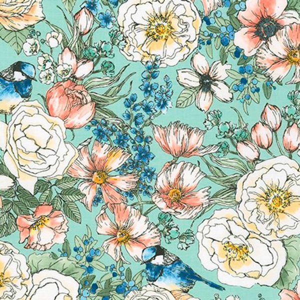 Ткань для пэчворка Peppy Naturies Notebook 50х55 см, 122±5 г/м², ABY-19846-192 SPRING, Robert Kaufman, Naturies Notebook
