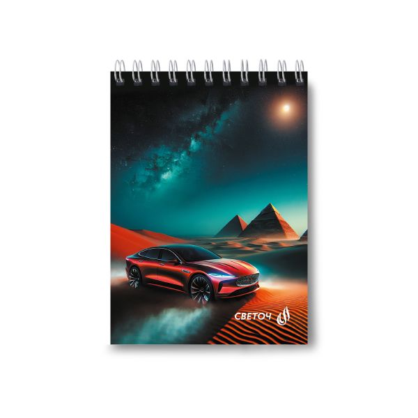 Блокнот на гребне A6 80 л., 4 шт, клетка, В пустыне 01206, Светоч Б116