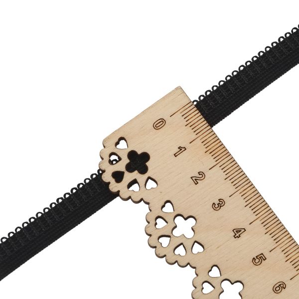 Резинка бельевая (ажурная) 10.0 мм / 50 метров, черный