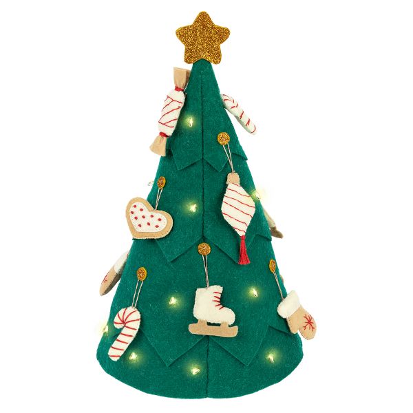 Набор для шитья игрушки Miadolla, Новогодняя елка с игрушками (со светодиодами), TF-0436