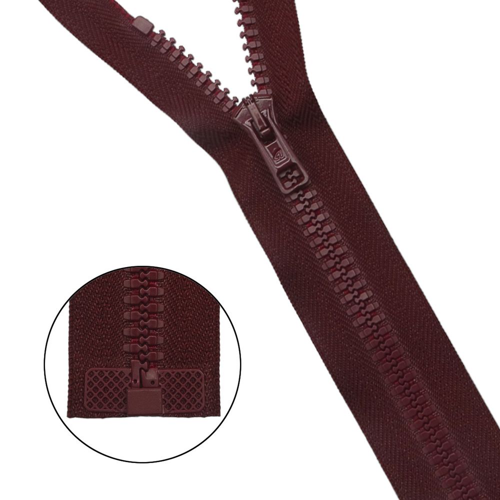 Молния трактор Arta Т6 (6 мм) 1 зам., разъем., 50 см, цв. 033 т.бордовый, уп.5 шт