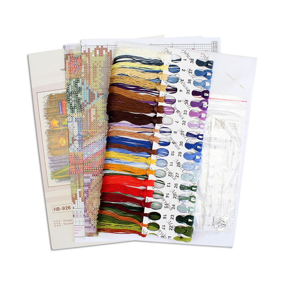 Набор для вышивания нитками МП Студия, За любимой книгой 20х25см