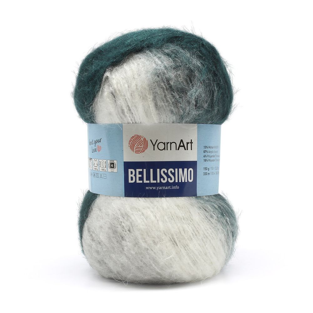 Пряжа YarnArt (ЯрнАрт) Bellissimo / уп.3 мот. по 150 г, 330м, 1401