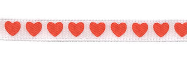 Лента атласная с рисунком 6.0 мм / 5 шт по 3 метра, H6/001 сердце/белый, Gamma ALP-061
