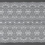 Кружево бельевое эластичное 185 мм / 18 м, 6185, цв.004 белый, Kruzhevo