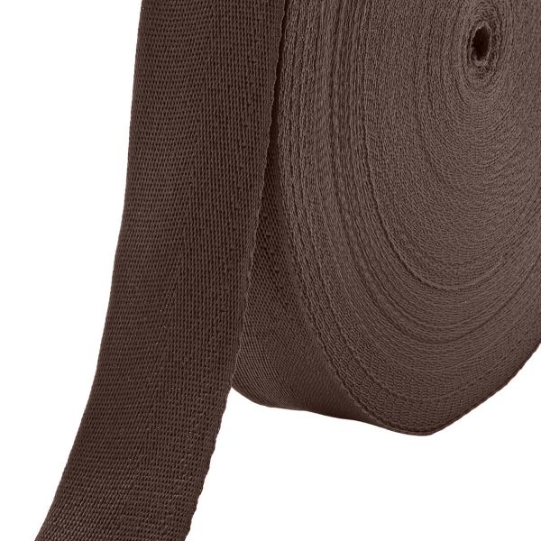 Тесьма (лента) киперная 40 мм / 50 метров, 13 г/м, 100% полиэфир, 11 шоколад