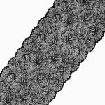 Кружево бельевое эластичное 240 мм / 13.72 м, цв. C580 черный