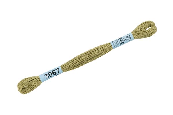 Мулине Gamma 100% хлопок, цв.3067 хаки- оливковый, 24 мотка по 8 метров