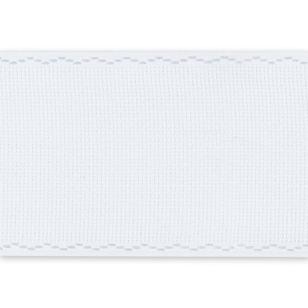 Канва лента Aida 14 ct, 100 мм / 1.5 метра, 5 шт в упак., 100% хлопок, белый/белый, Gamma KT-100