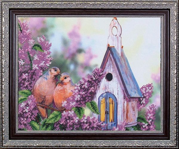 Набор для вышивания бисером Магия канвы, Дикие голуби 27,5х25 см