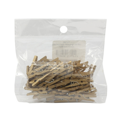 Прищепки цветные 2,5см (золото), 50 шт