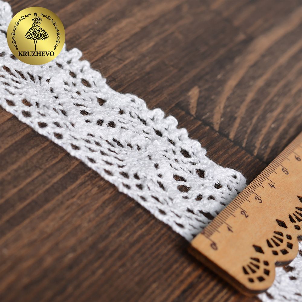 Кружево вязаное (тесьма) 45 мм / 10 метров, 5235 цв.02 белый, 10 м, Kruzhevo