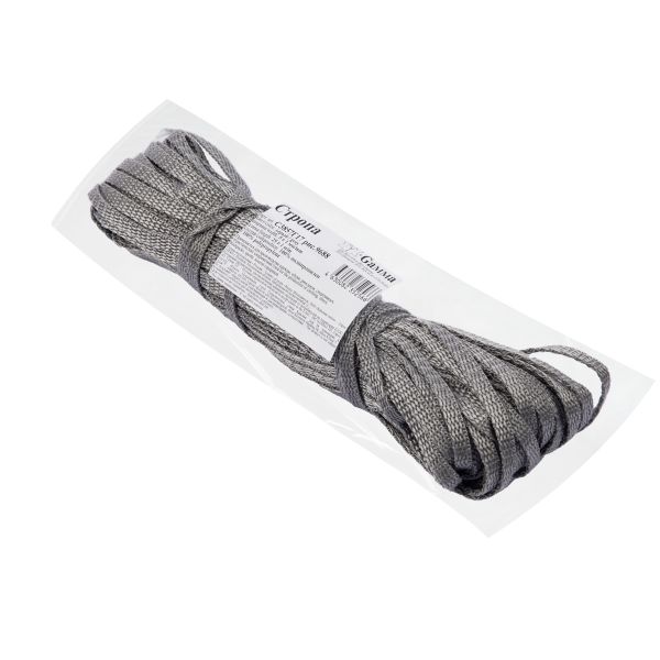 Стропа (ременная лента) 5 мм / 25 метров, толщ. 1.25 мм, [5.6 г/пог.м], 100% п/п, рис.9688, серый, Gamma С3857Г17