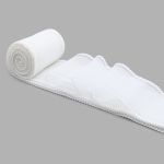 Лента атласная гофре 80.0 мм, 1 м, (белый), С72, 10 шт, Красная лента