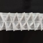 Лента (тесьма) шторная: сборка вафельная (1:4) 60 мм / 50 метров, (2 ряда петель, 3 шнура), белый, C2003