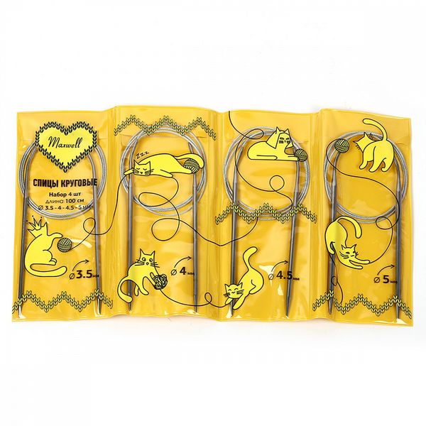Набор круговых спиц Maxwell Gold 4 шт длина 100см 3.5-4-4.5-5мм