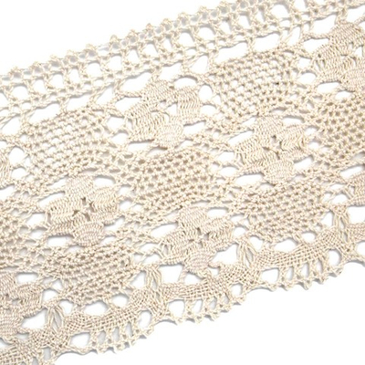 Кружево вязаное (тесьма) 125 мм / 25 метров, рис125.01.038 суровый