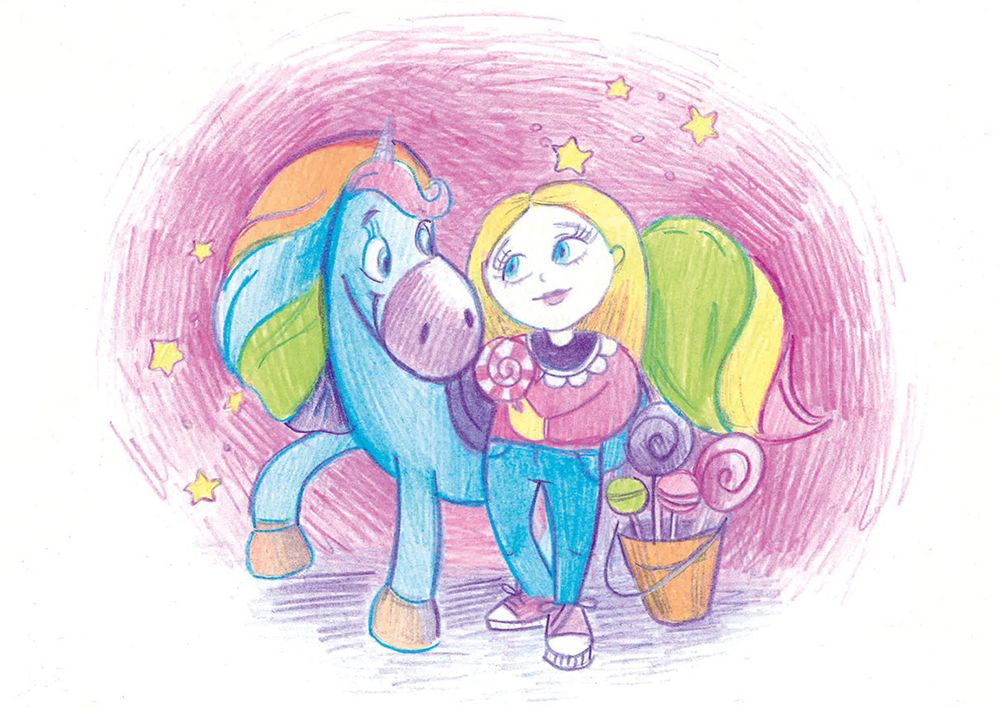 Скетч для раскрашивания цветными карандашами Фрея RPSK-0030, Сладкоежка, 20.5х14.5 см