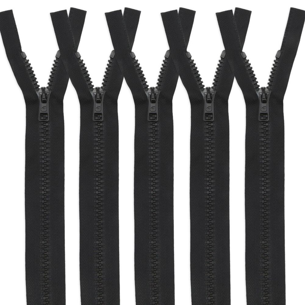 Молния трактор Arta Т6 (6 мм) 1 зам., разъем., 90 см, цв. 077 черный, уп.5 шт