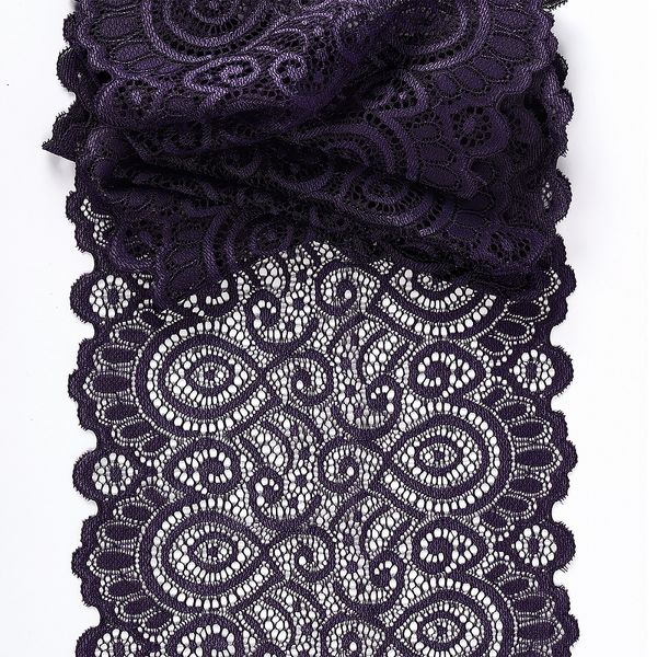 Кружево бельевое эластичное 180 мм / 3 м, TBY.L1351, цв.L2817 фиолетовый, Kruzhevo