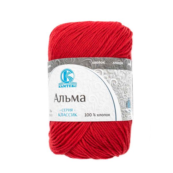 Пряжа Камтекс Альма / уп.5 мот. по 50 г, 170 м, 046 красный