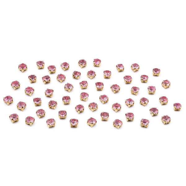 Хрустальные стразы в цапах/золото, 4мм, 50 шт, Astra&Craft, светло-розовый, 4AR159/166