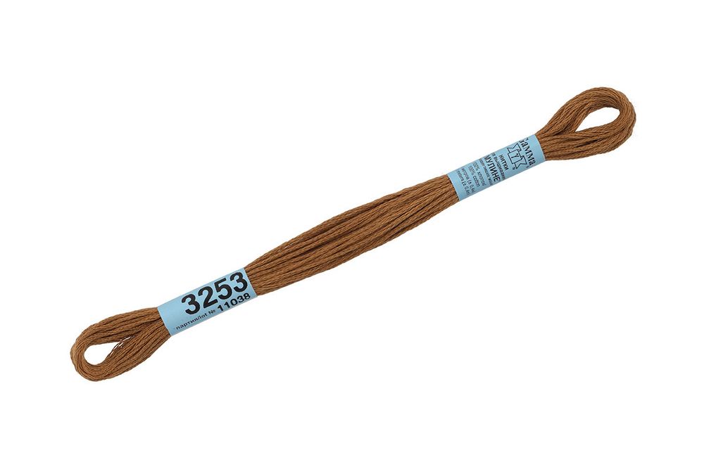 Мулине Gamma 100% хлопок, цв.3253 св.св.коричневый, 24 мотка по 8 метров