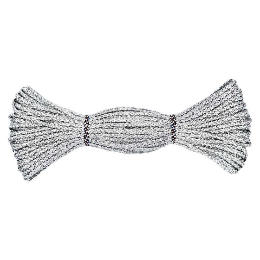 Тесьма отделочная плетеная 3 мм / 30 метров, серебро, С951Г7