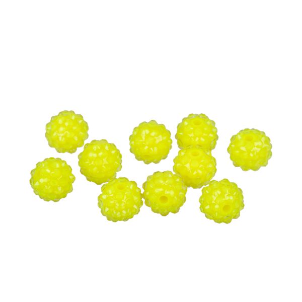 Бусины пластик ⌀14 мм, 10 шт, №14 ярко-желтый, Zlatka BWR-14