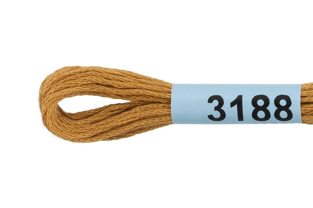 Мулине Gamma 100% хлопок, цв.3188 горчичный, 24 мотка по 8 метров