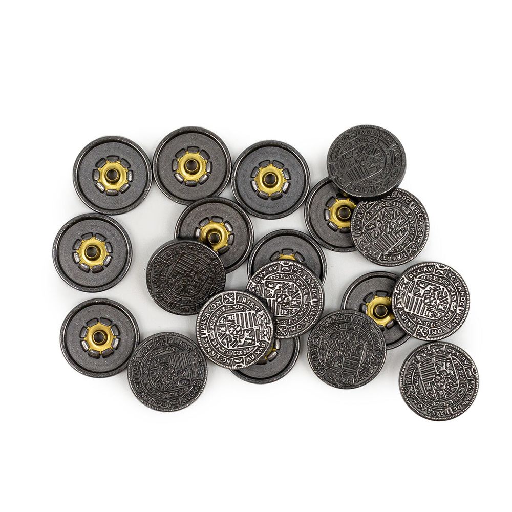 Часть кнопки Альфа (S-образная) ⌀17 мм (A-часть), 5/17 мм. чер.никель Печать, 20 шт