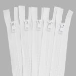 Молния трактор Arta Т6 (6 мм) 2 зам., разъем., 75 см, цв. 001 белый, уп.5 шт