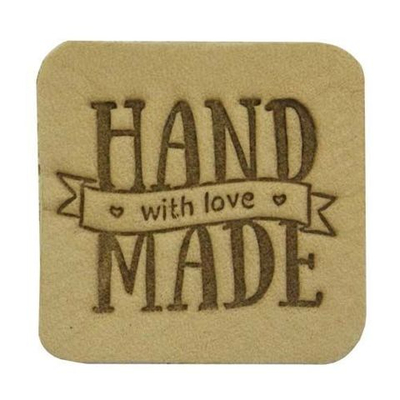 Термоаппликация из кожи Hand Made 3х3см, 100% кожа, 41 бежевый