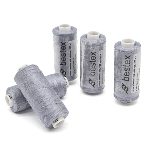 Нитки швейные бытовые Bestex 40/2, 365 м (400 ярд) / 10 кат., 072 ледяная лаванда