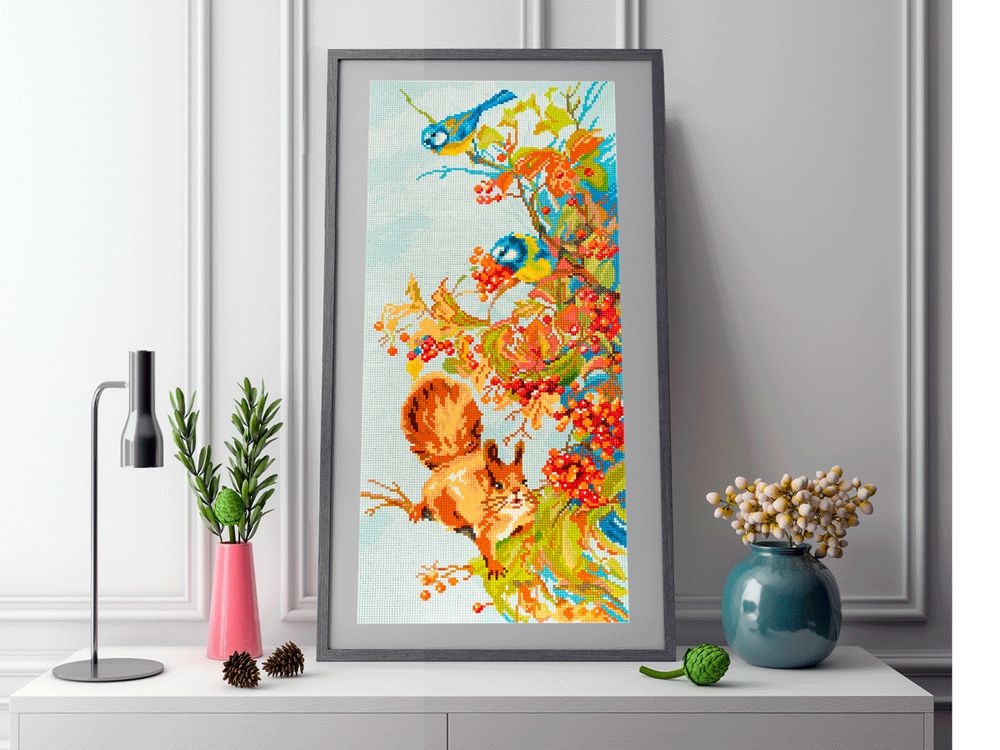 Алмазная (кристальная) мозаика Фрея, Яркая осень, 25х55 см