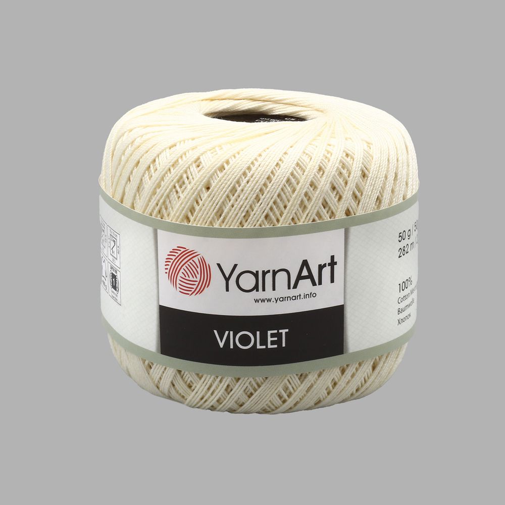Пряжа YarnArt (ЯрнАрт) Violet / уп.6 мот. по 50 г, 282м, 0326 молочный