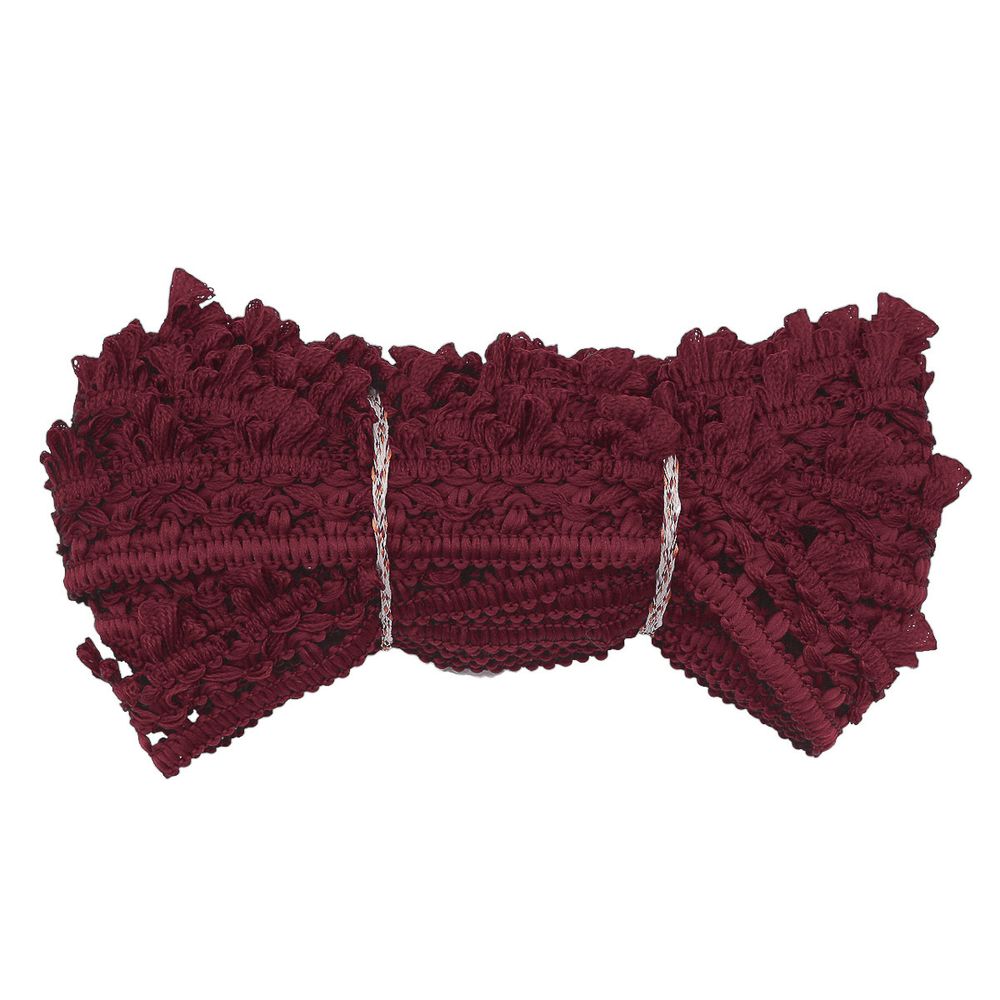 Тесьма отделочная вязаная 32 мм, 10 м, бордо