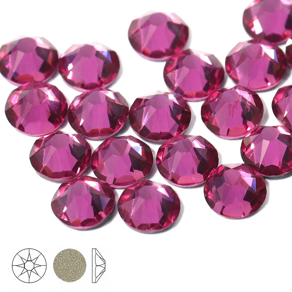 Стразы холодной фиксации Xirius 8+8 граней (3,8-4,0 мм) цв. Fuchsia, уп. 100 шт