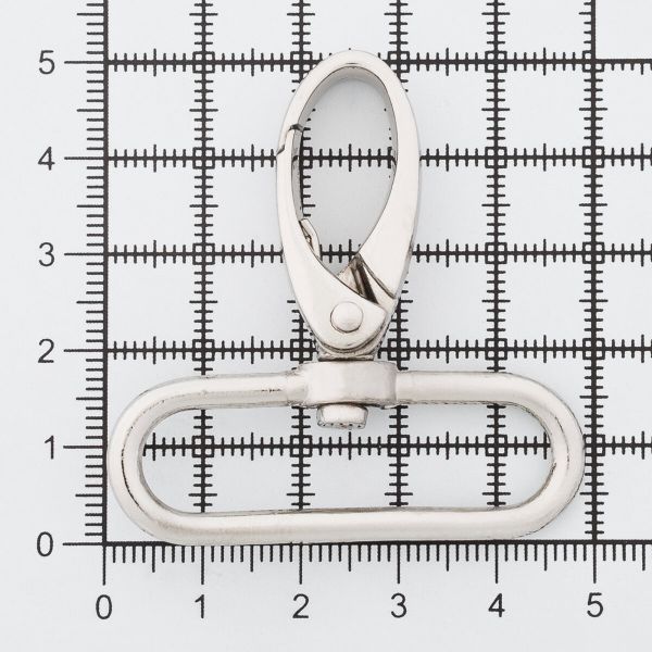 Карабин металл 40 мм (48х52 мм), цв.никель, 20 шт