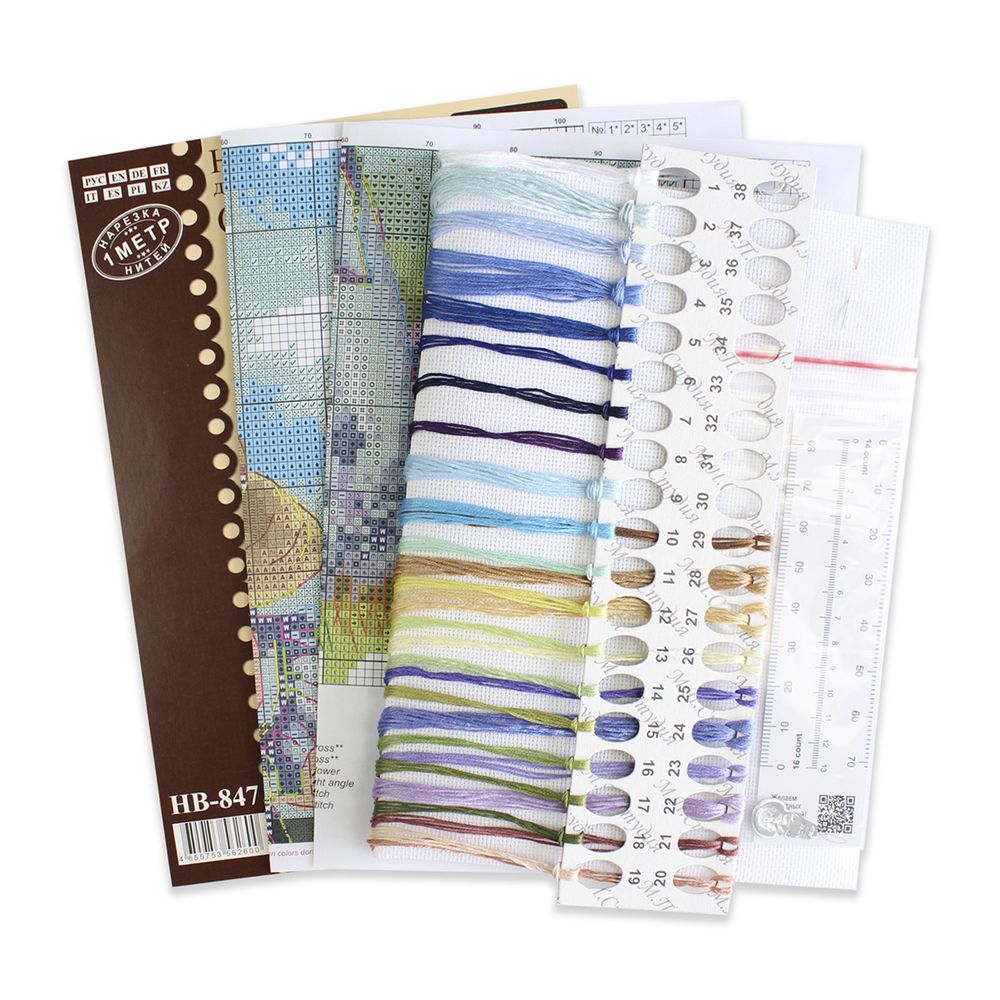 Набор для вышивания нитками МП Студия НВ-847, Лавандовая прогулка, 23х16 см